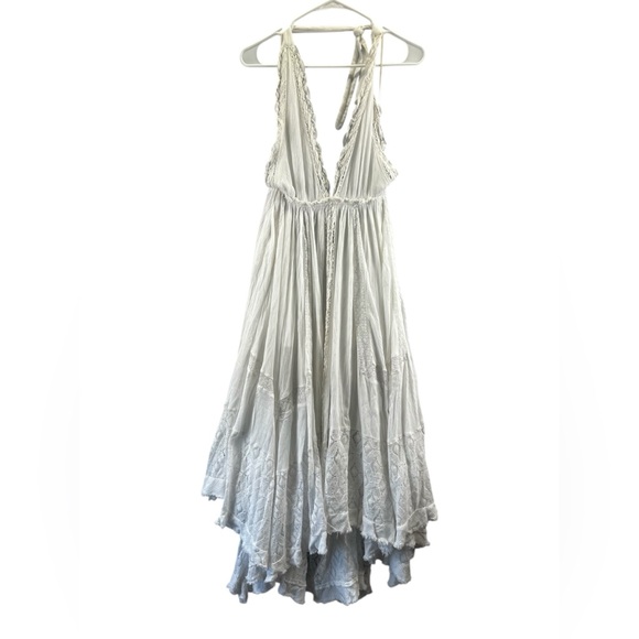 Free People Norina White Halter Boho Maxi Dress Size S - Picture 3 of 16